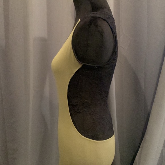 DEREK HEART stretchy olive green and black lace dress. M/L. - Picture 5 of 9